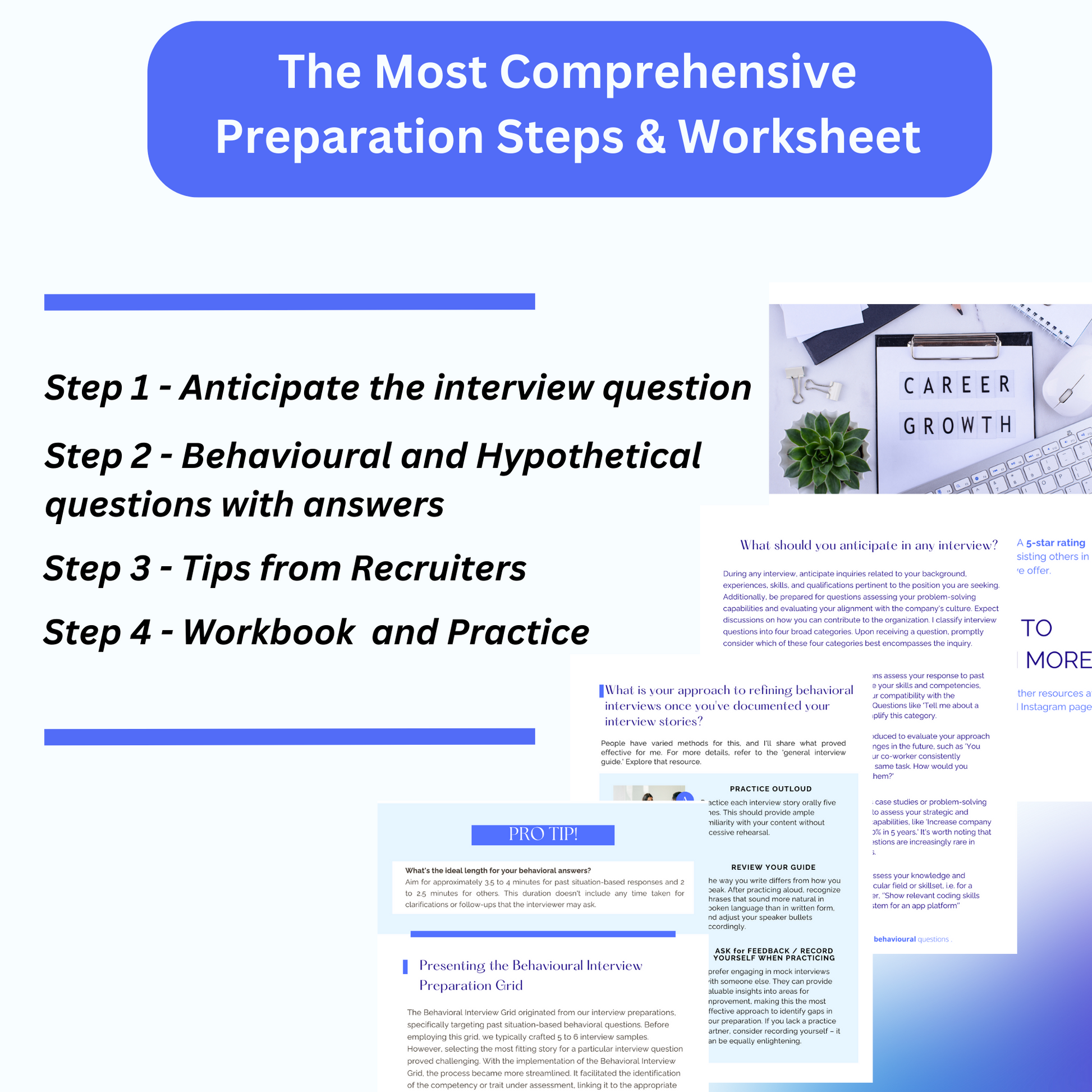 The Most Comprehensive Interview Guide, snapshot page featuring what is inside the guide